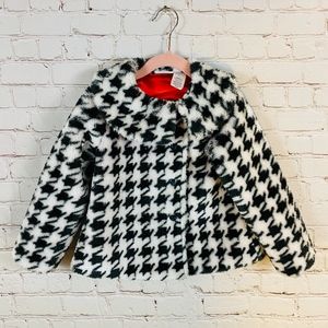 BT Kids | Girl's Black White Houndstooth Coat
